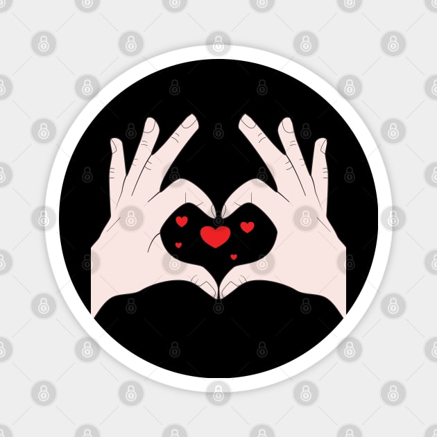 Hands Making Heart Shape Love Sign Language Valentine's Day Magnet by Okuadinya